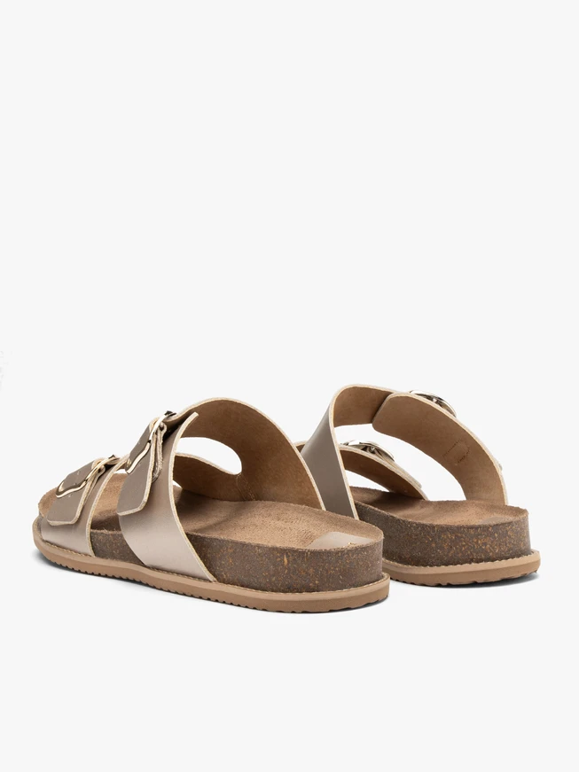 Flache Damen-Flip-Flops in Platin