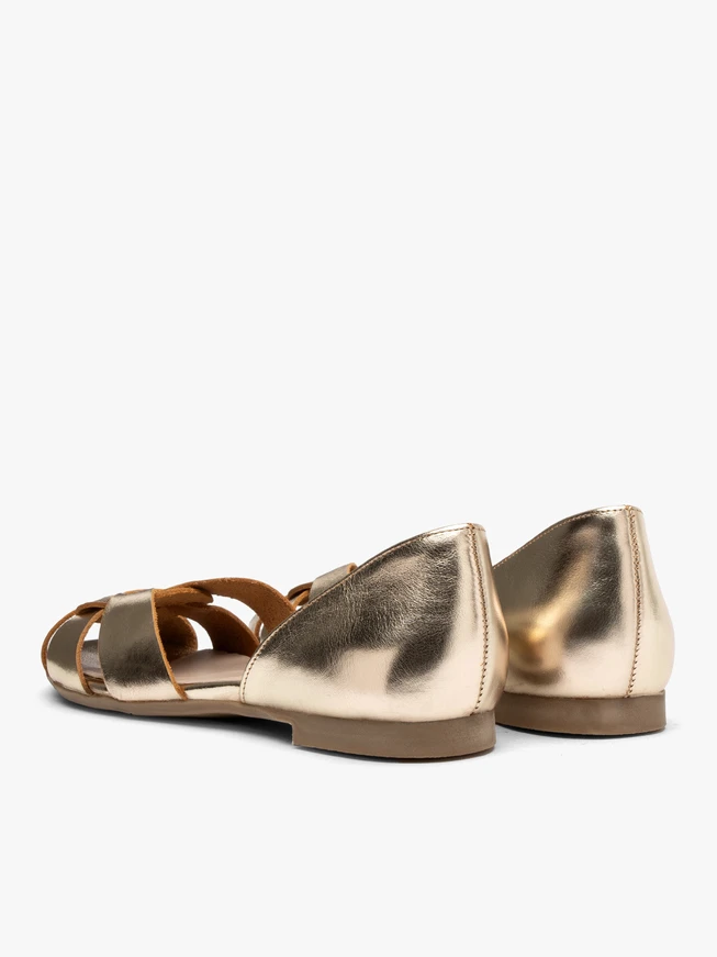 Flache Damen-Ballerinas aus Platin