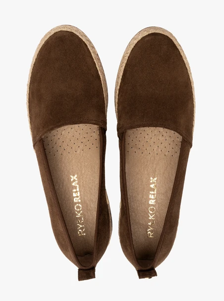 Espadrilles aus braunem Velours für Frauen