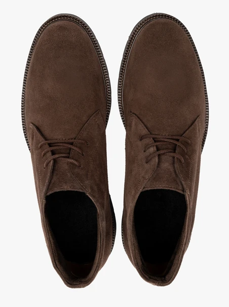 Chukka-Stiefel für Männer aus braunem Velours
