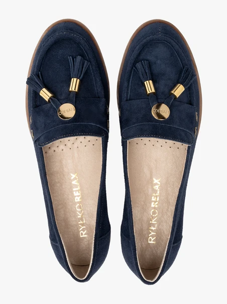 Veloursmokassins mit Kupplung