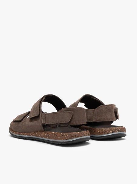 Grau-braune Herren-Klettverschluss-Sandalen