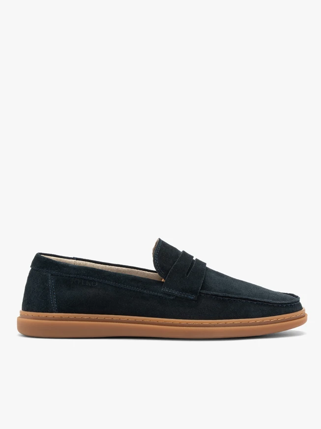Mokassins aus marineblauem Veloursleder