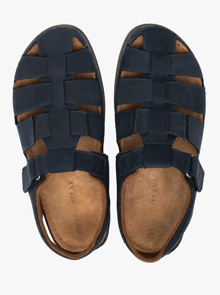Marineblaue Herren-Sandalen mit Klettverschluss