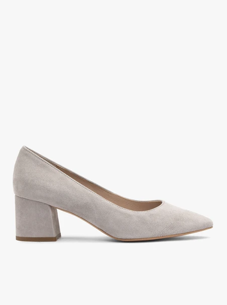 Velours-Pumps mit spitzer Zehe
