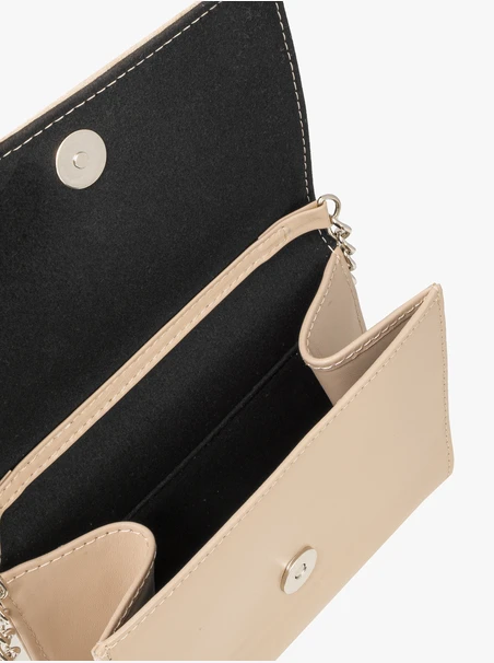 Small beige clutch bag