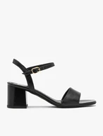 Black block-heel sandals