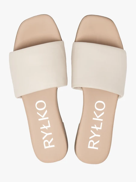 Flache Flip-Flops in Creme
