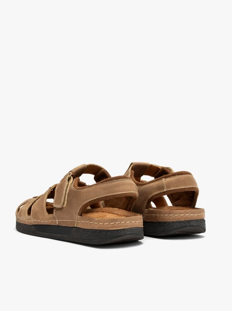 Beige men’s hook-and-loop sandals