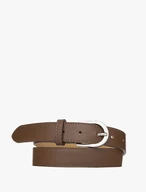 Brown belt with silver buckle