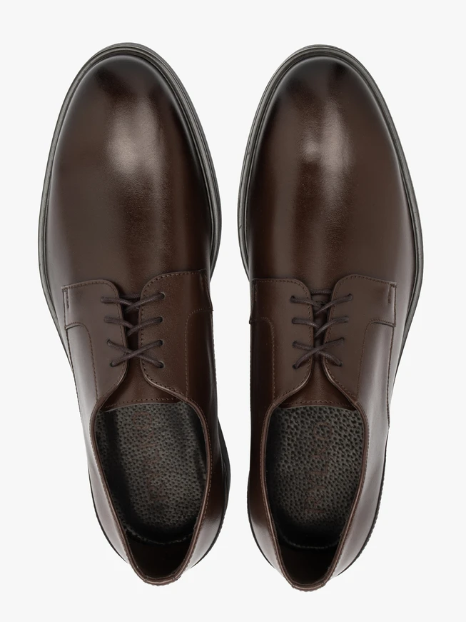 Dunkelbraune Herren Schnürhalbschuhe
