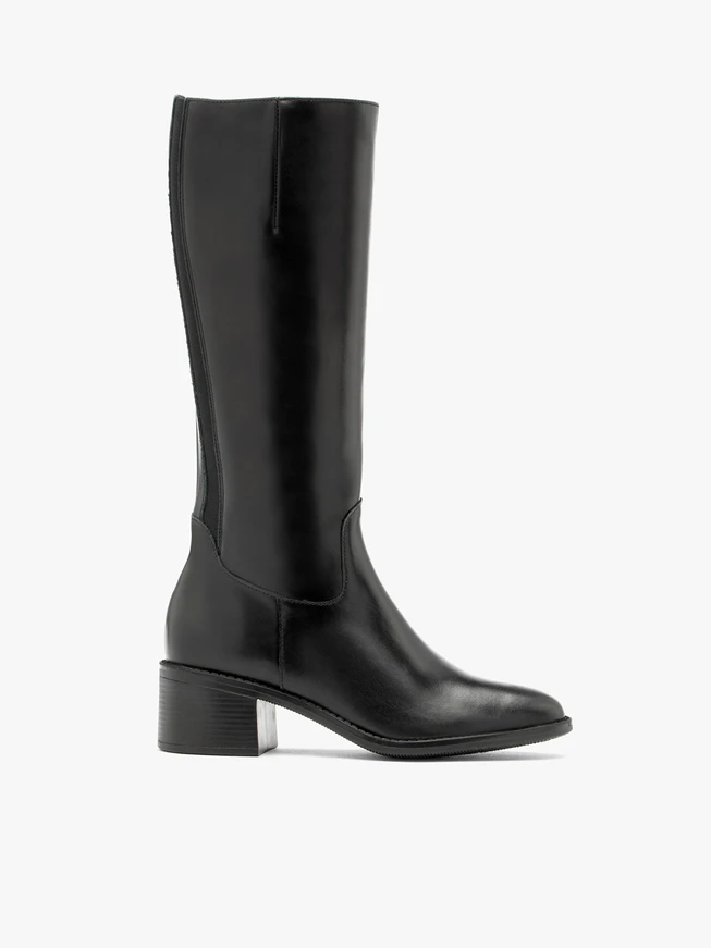 Schwarze klassische Stiefel mit schmalem Schaft
