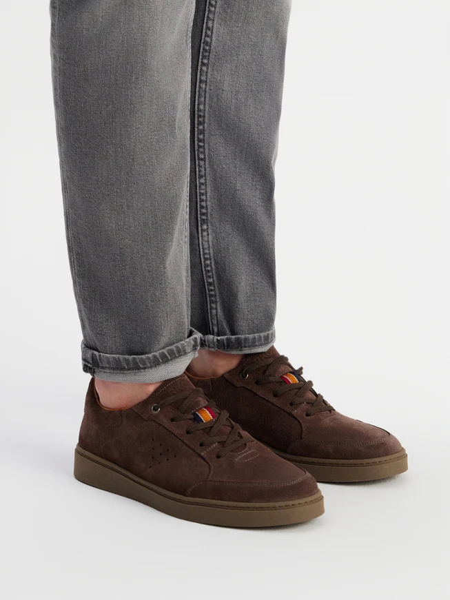 Gray velvet men’s sneakers