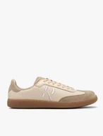 Beige Sporthalbschuhe mit dekorativer Stickerei