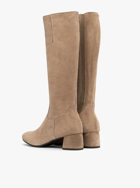 Niedrige Keilstiefel aus Velours für Frauen