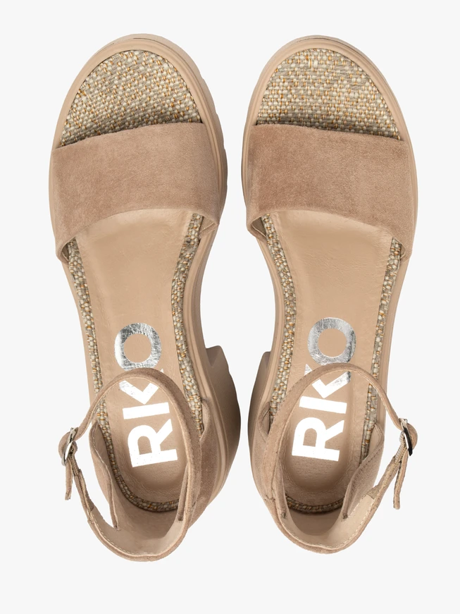 Beige suede women’s sandals