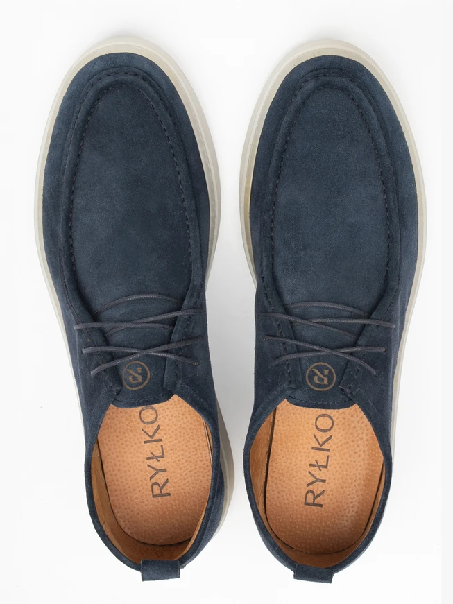 Halbschuhe aus Veloursleder für Männer mit Ziernähten