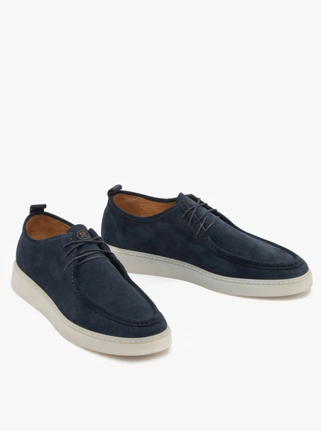 Halbschuhe aus Veloursleder für Männer mit Ziernähten