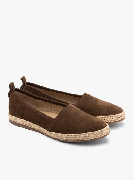 Espadrilles aus braunem Velours für Frauen