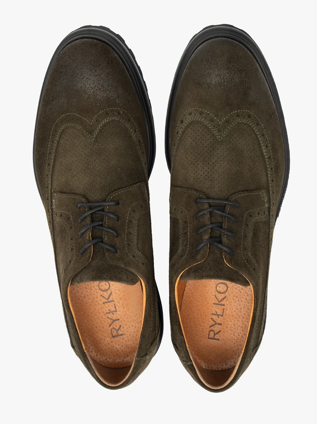 Olive suede men’s shoes