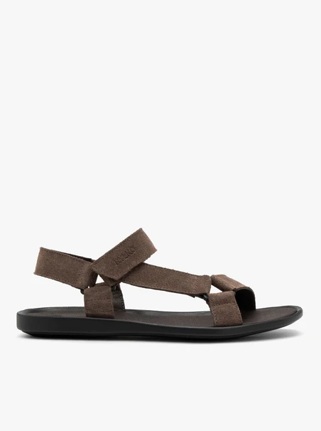 Grau-braune Herren-Klettverschluss-Sandalen