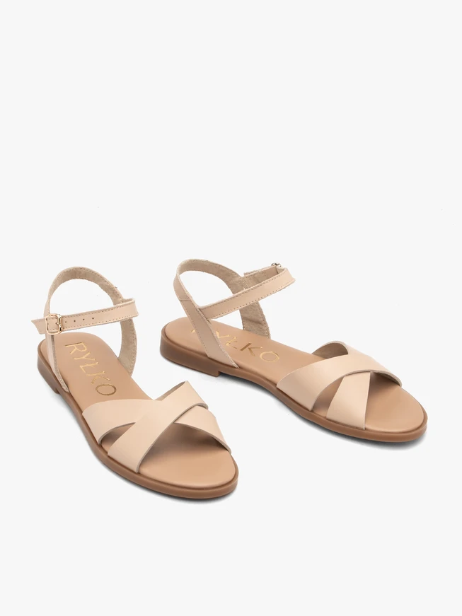 Beige flat women’s sandals