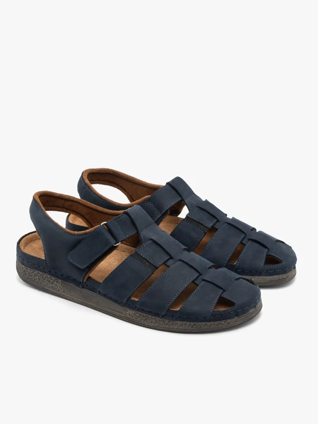 Navy men’s hook-and-loop sandals