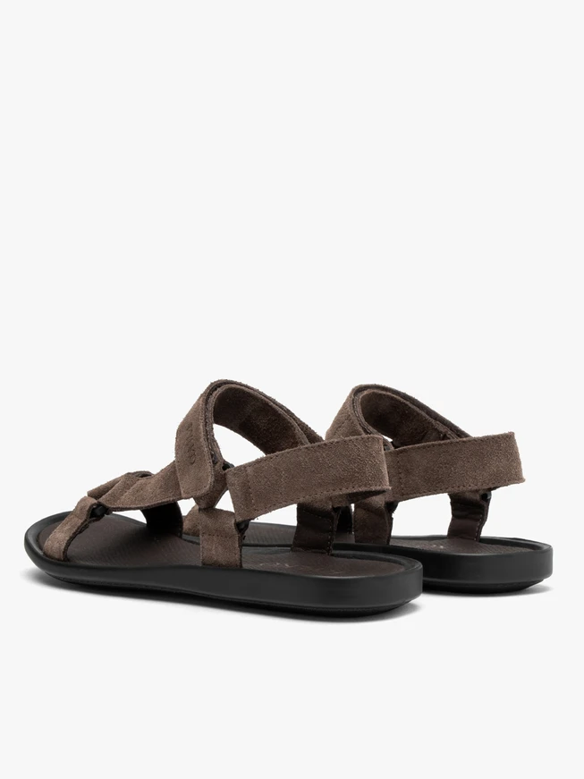 Grau-braune Herren-Klettverschluss-Sandalen