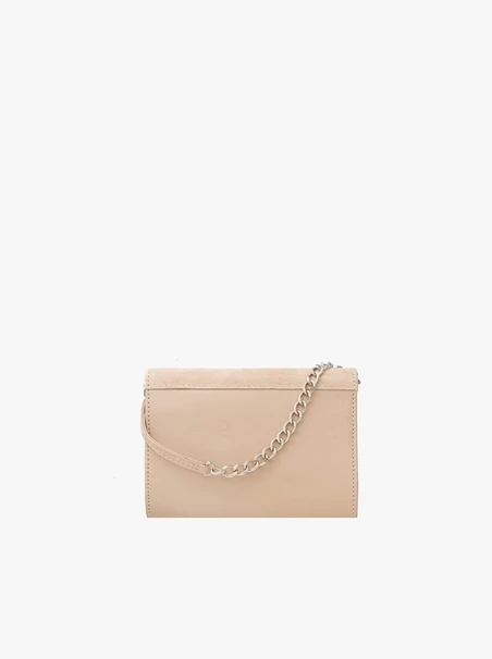 Small beige clutch bag