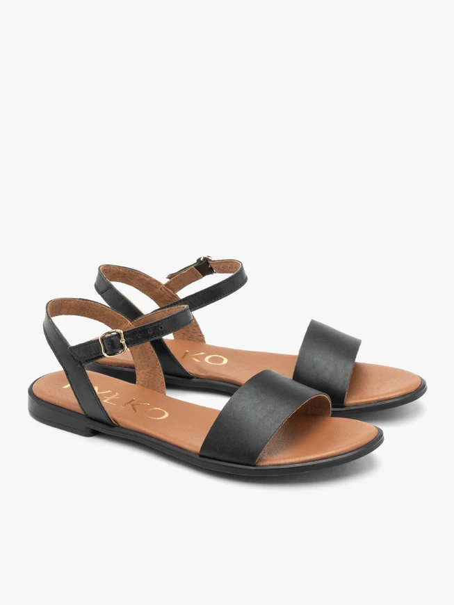 Black flat women’s sandals