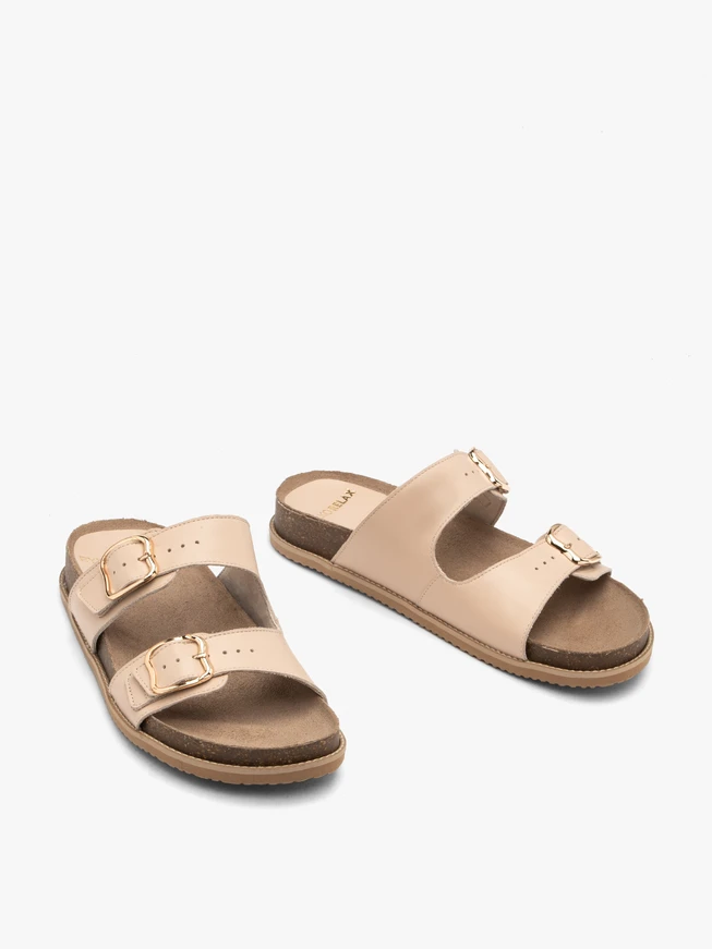 Flache Damen-Flip-Flops in Beige