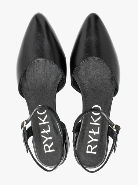 Black slingback pumps