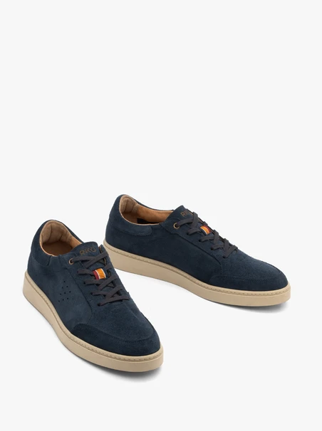 Granatowe welurowe sneakersy męskie