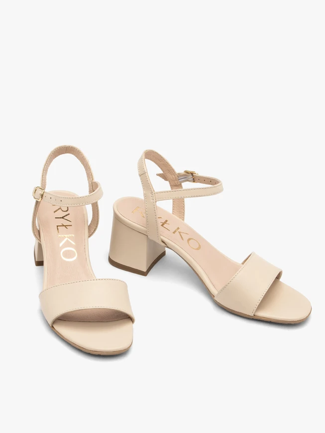 Classic cream heeled sandals