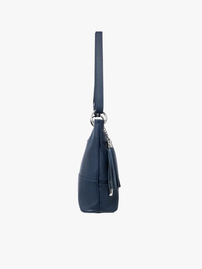 Marineblaue Shopper-Tasche mit Klettverschluss