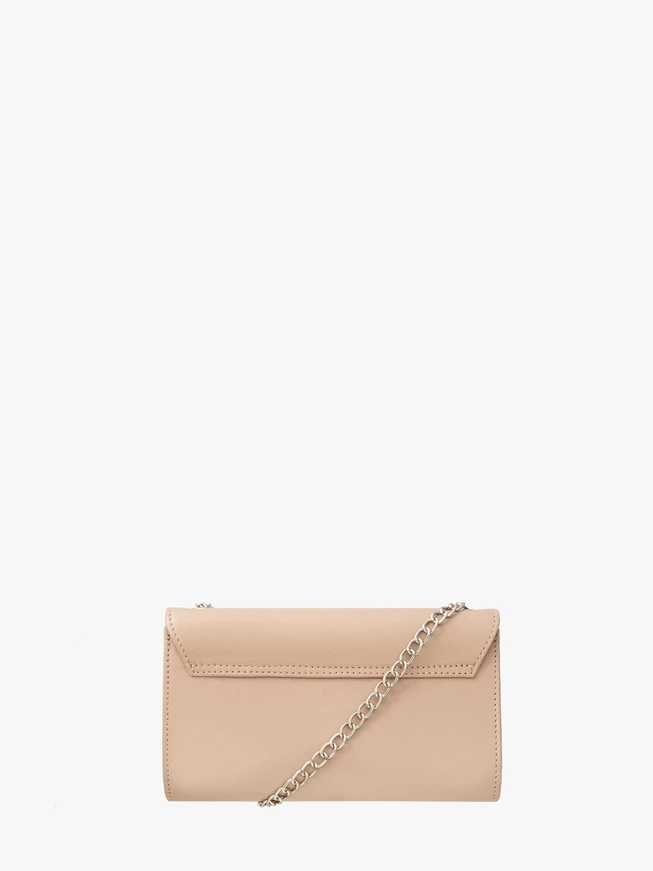 Kleine beige Handtasche mit Kettenriemen