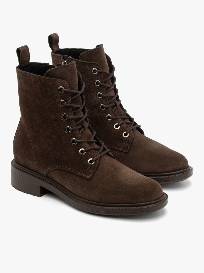 Brown women’s suede ankle boots