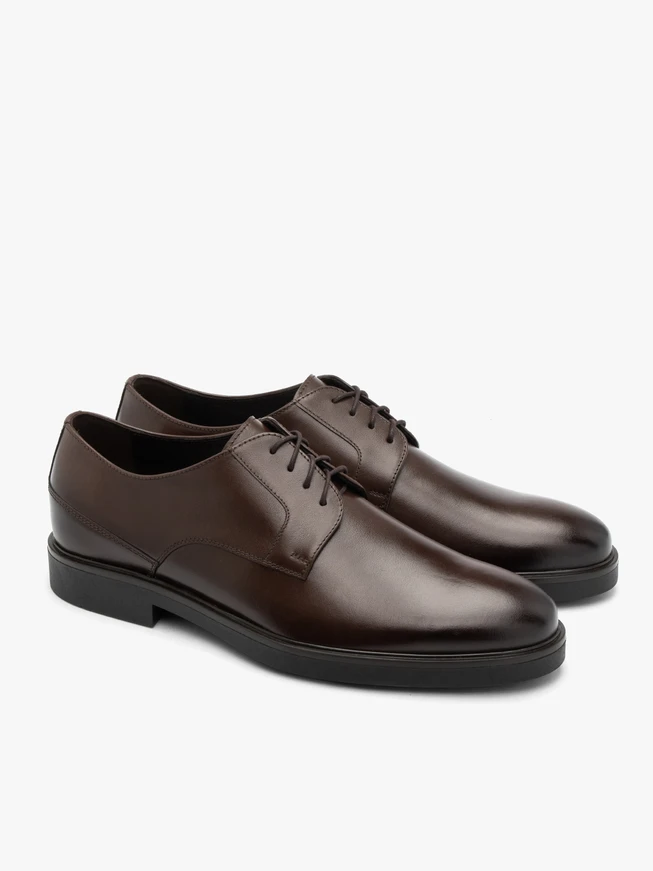 Dunkelbraune Herren Schnürhalbschuhe