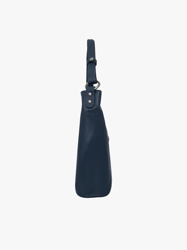 Große navyblaue Shopper-Tasche mit Reißverschluss