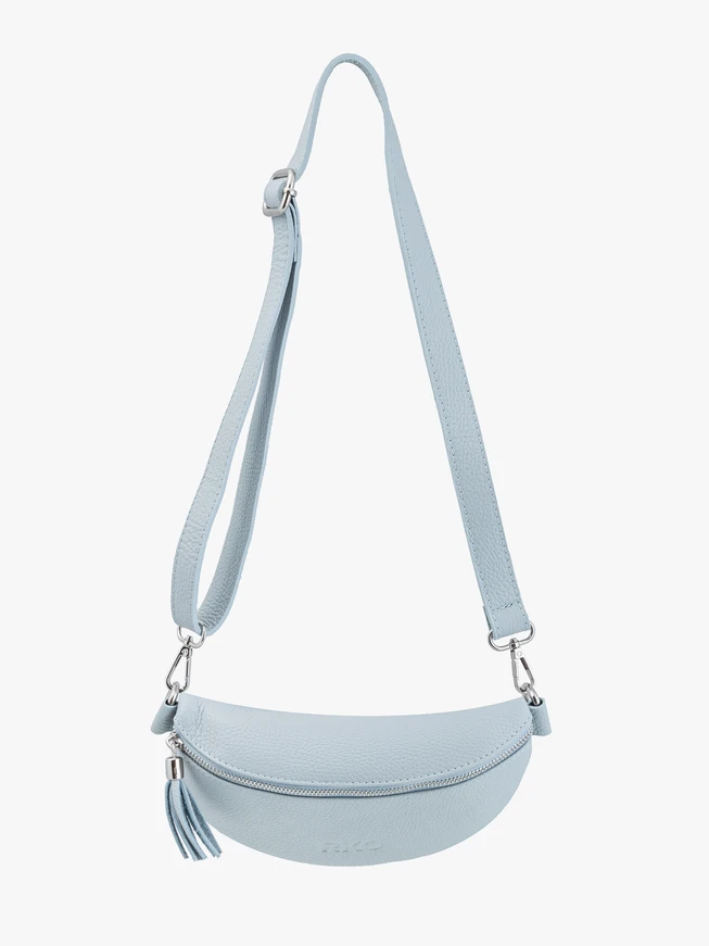Blaue Nierentasche mit Quaste