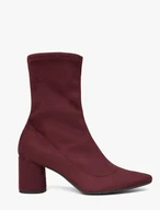 Burgundy stretch ankle boots with heel