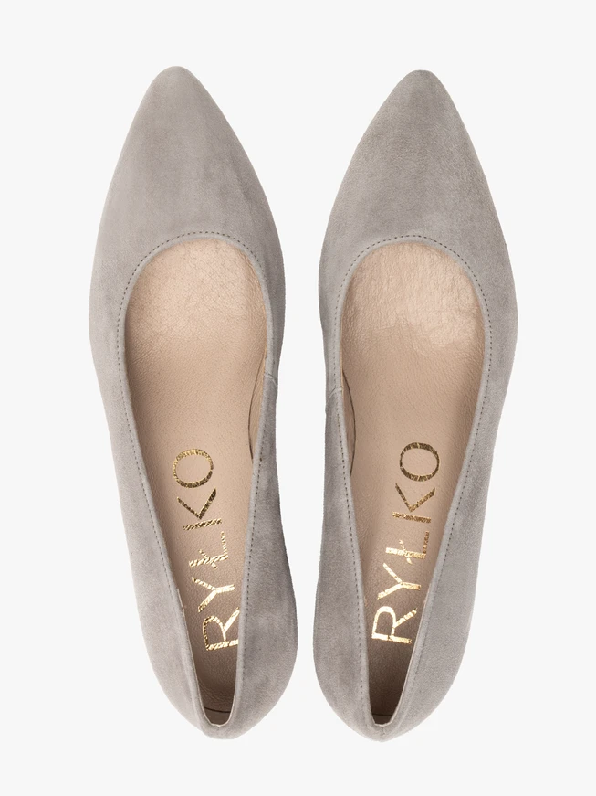 Velours-Pumps mit spitzer Zehe