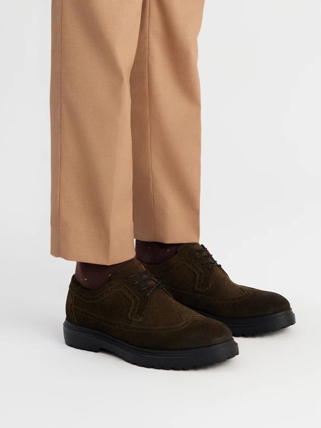 Olive suede men’s shoes