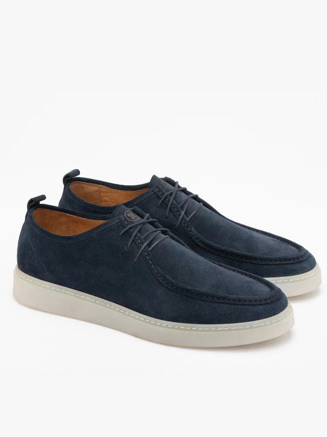 Halbschuhe aus Veloursleder für Männer mit Ziernähten