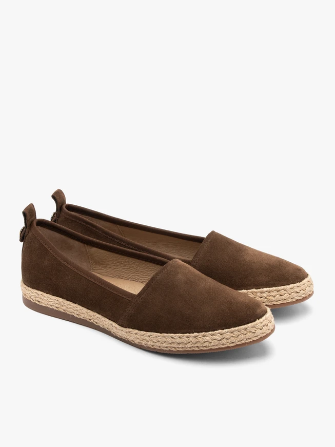 Brown suede women’s espadrilles