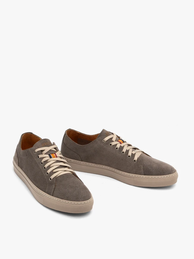 Gray suede men’s sneaker-style shoes