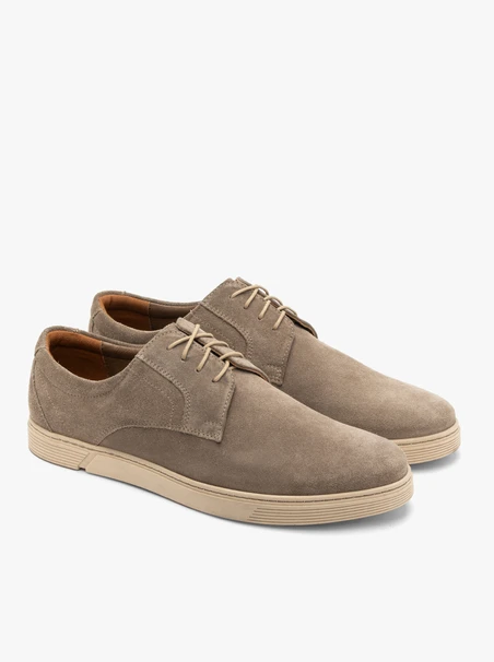 Beżowe sznurowane półbuty w stylu casual