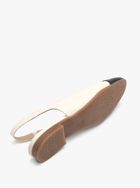 Cream and black slingback ballerinas