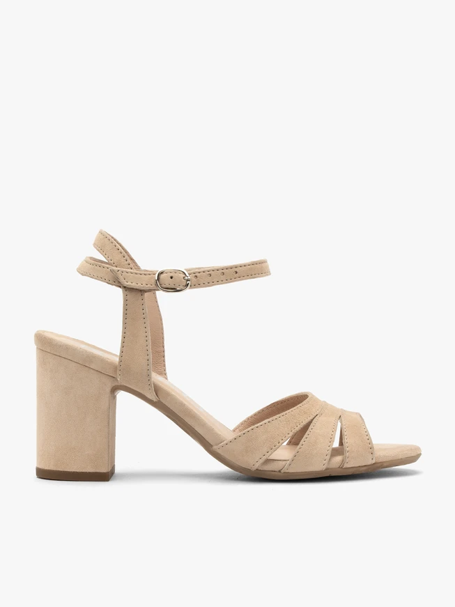Damen-Sandalen mit Velours-Absatz