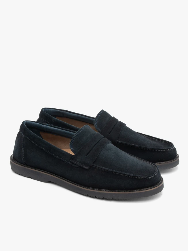 Navy men’s slip-on loafers